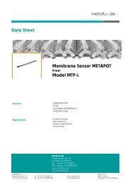 Membrane Sensor METAPOT Model MTP-L Data Sheet - Metallux AG