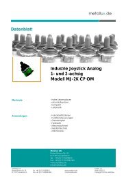 Industrie Joystick Analog 1- und 2-achsig Modell MJ ... - Metallux AG