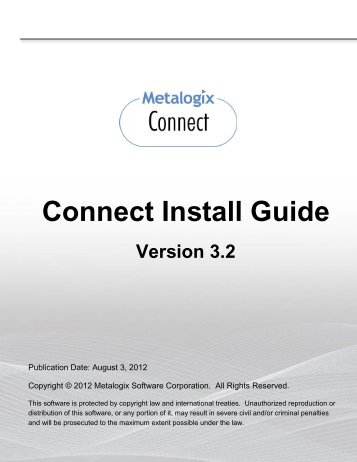 Connect Install Guide - Metalogix