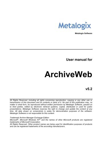 Archive Web Manual - Metalogix