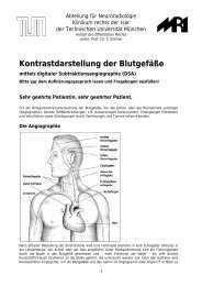 Kontrastdarstellung der Blutgefäße - NeuroKopfZentrum