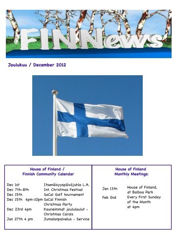 Joulukuu / December 2012 - House of Finland