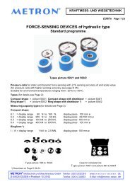 FORCE-SENSING DEVICES of hydraulic type Standard ... - METRON