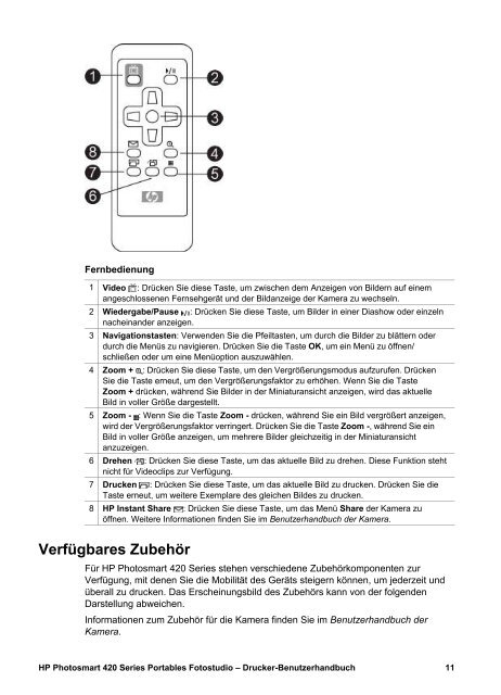 Drucker-Benutzerhandbuch HP Photosmart 420 Series Portables ...