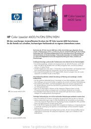 Datenblatt HP Laserjet 4600 Serie - 1a-gebrauchte-Drucker.de