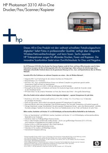 HP Photosmart 3310 All-in-One Drucker/Fax/Scanner/Kopierer
