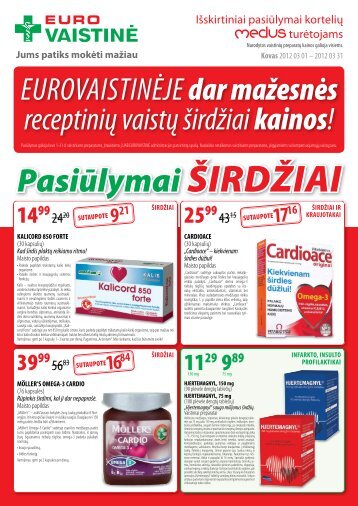 Pasiūlymai ŠIRDŽIAI - Eurovaistinė