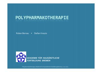 Polypharmakotherapie, Akademie für - Hausärzteverband Bremen eV