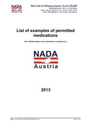 List of examples of permitted medications 2013 - NADA Austria