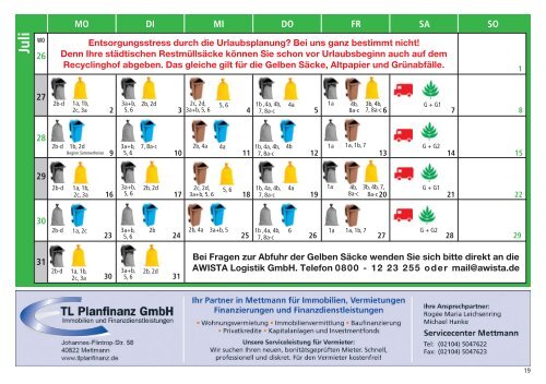 Abfall & Umweltkalender 2012 - Awista