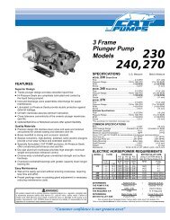 230, 240, 270 Triplex Plunger Pump Data Sheet - Cat Pumps