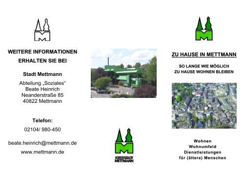 Beate Heinrich Neanderstrasse 85 40822 Mettmann T Stadt Mettmann