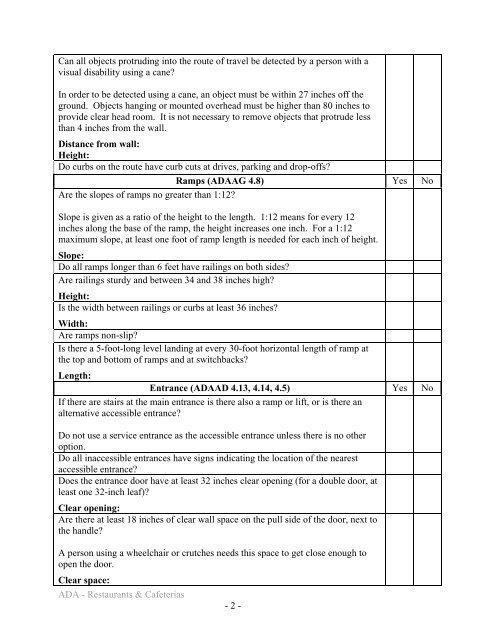 ADA Checklist - Disability Law Center