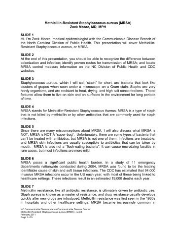 Methicillin-Resistant Staphylococcus aureus (MRSA) - Epidemiology ...