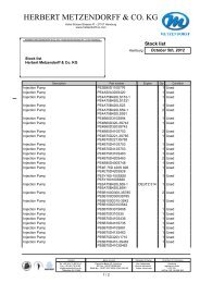 Stock list Injection Pumps PDF - Herbert Metzendorff & Co.