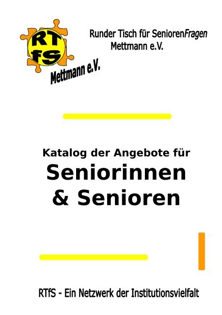 Katalog Der Angebote Für Seniorinnen & Senioren - Stadt Mettmann