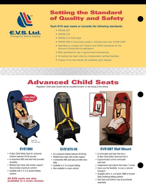 Leading Innovator of Advanced Seating & Restraint ... - EVS Ltd.