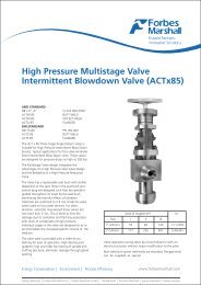 High pressure multi stage blowdown valve ACT 85 - Forbes Marshall