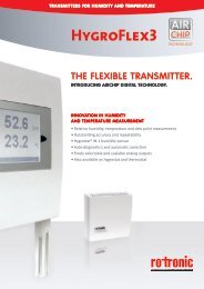 Rotronic Hygroflex3 Series Data Sheet PDF - Instrumart