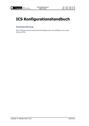 ICS Konfigurationshandbuch - InfoGrips GmbH