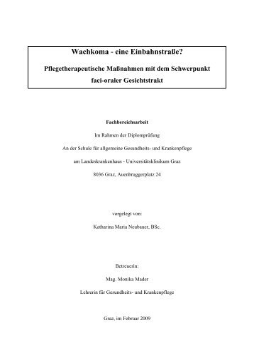 Wachkoma - eine Einbahnstraße? - Initiative für Menschen im ...