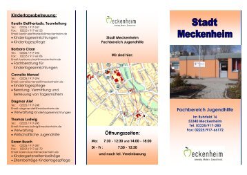 Fachbereich Jugendhilfe - Stadt Meckenheim