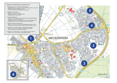 Baugebiete der Stadt Meckenheim, Stand März 2012 1. Baugebiet ...