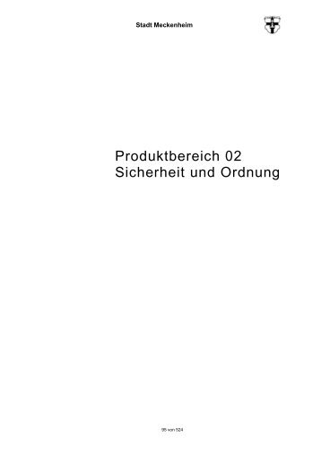 Produktbereich 02 Sicherheit und Ordnung - Stadt Meckenheim
