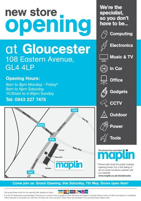 Gloucester Leaflet:Gloucester Leaflet - Maplin