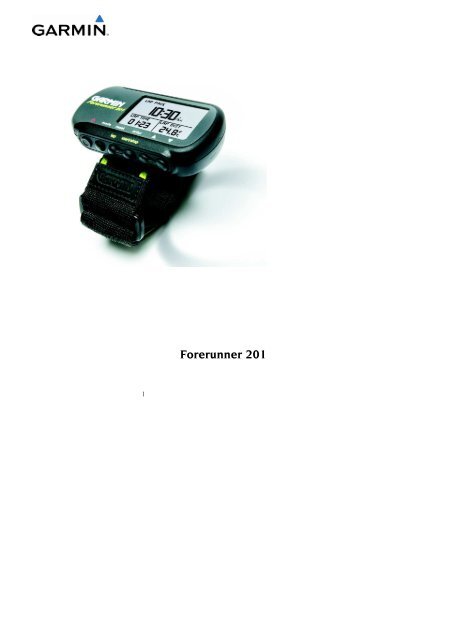 Forerunner 201 - Manual de usuario - Garmin