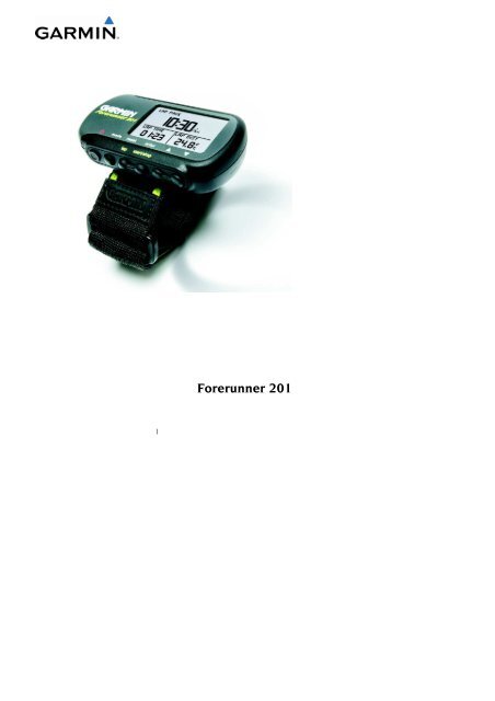 Forerunner 201 Manual de usuario Garmin