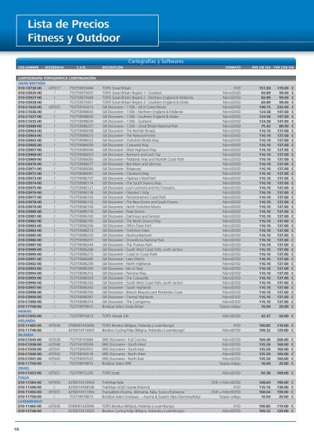 OUTDOOR y FITNESS Lista De Precios - Garmin