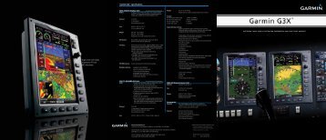 Garmin G3X™ specifications Single screen with engine instruments ...