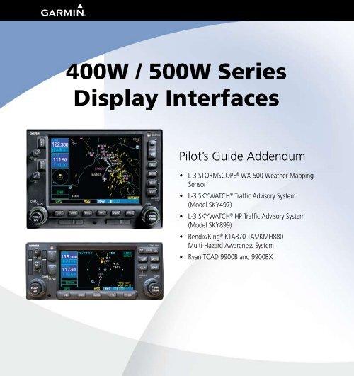 400W / 500W Series Display Interfaces - Garmin
