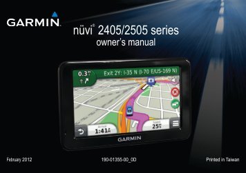 Garmin Nuvi 2405/2505 Series Owner's Manual