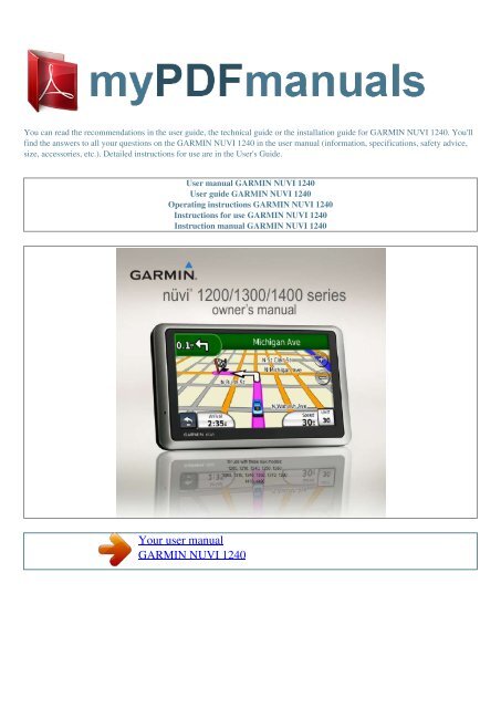 User manual GARMIN NUVI 1240 - MY PDF MANUALS