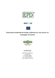 Dichiarazione ambientale di prodotto (DAP o EPD) - Euro 3 Plast