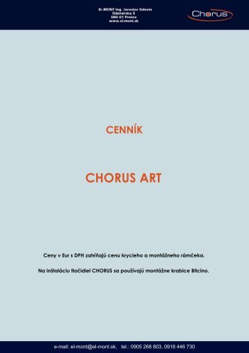 Cenník Gewiss Chorus Art - EL-Mont