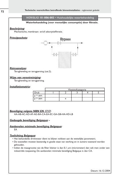 technische voorschriften betreffende de binneninstallaties ...