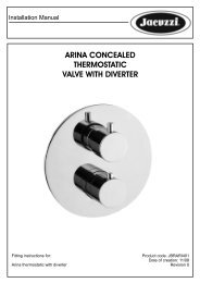 arina concealed thermostatic valve with diverter - Jacuzzi