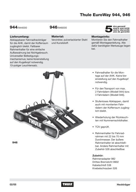 Thule EuroWay 944, 946