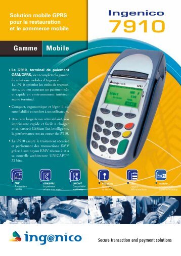 Ingenico 7910 Solution mobile GPRS pour la restauration et le ...