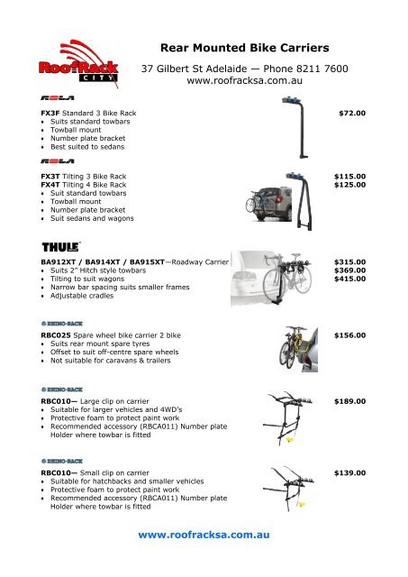 Fx4t bike 2024 rack