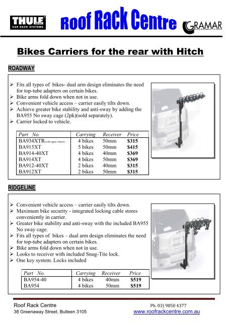 thule bike rack lock cable