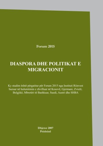 DIASPORA DHE POLITIKAT E MIGRACIONIT - Riinvest Institute