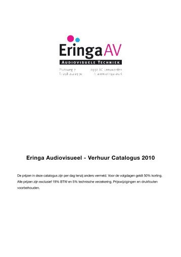 Prijslijst 2010 Eringa AV