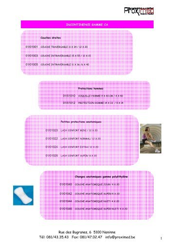 Catalogue sans prix - Proximed