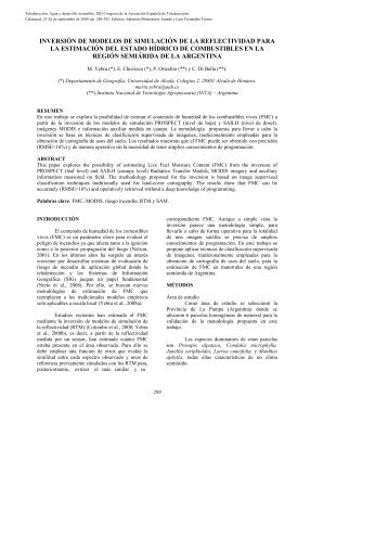 Inversión de Modelos de Simulación de la reflectividad - Asociación ...