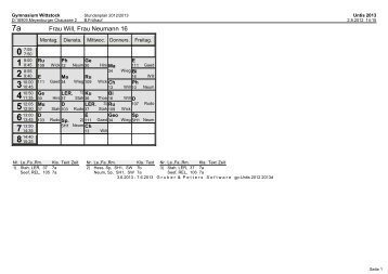 Stundenpläne - Gymnasium Wittstock