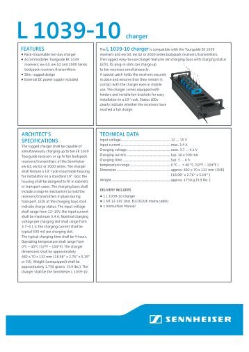 L 1039-10 charger - Sennheiser